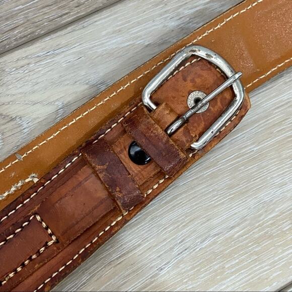 Vintage Western tooled leather belt M/L main image 5